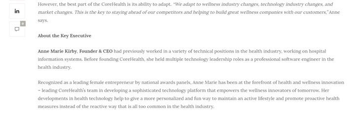 Insights Care Article about how CoreHealth adapts to wellness industry changes