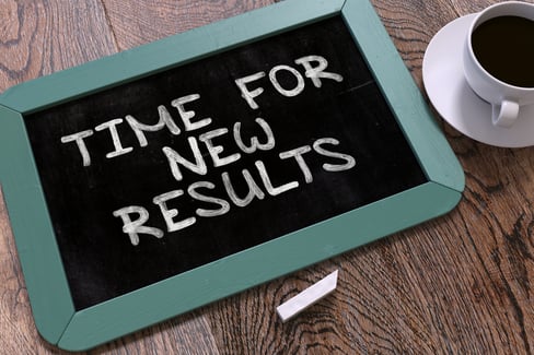 Blackboard that says: Time for New Results