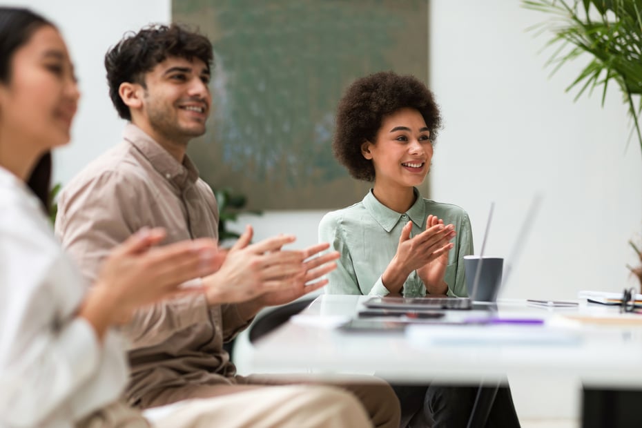 Employees in a meeting