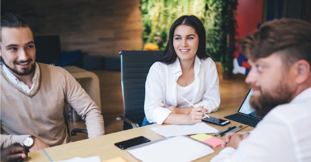 3 employees in office