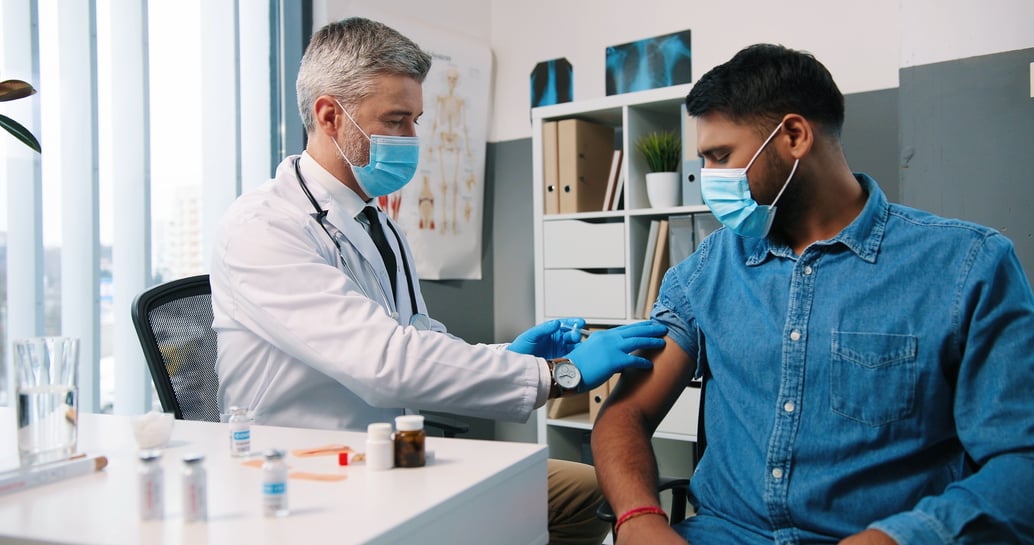 Man getting vaccination