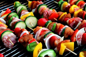 Barbecue Skewers Veggies and Meat