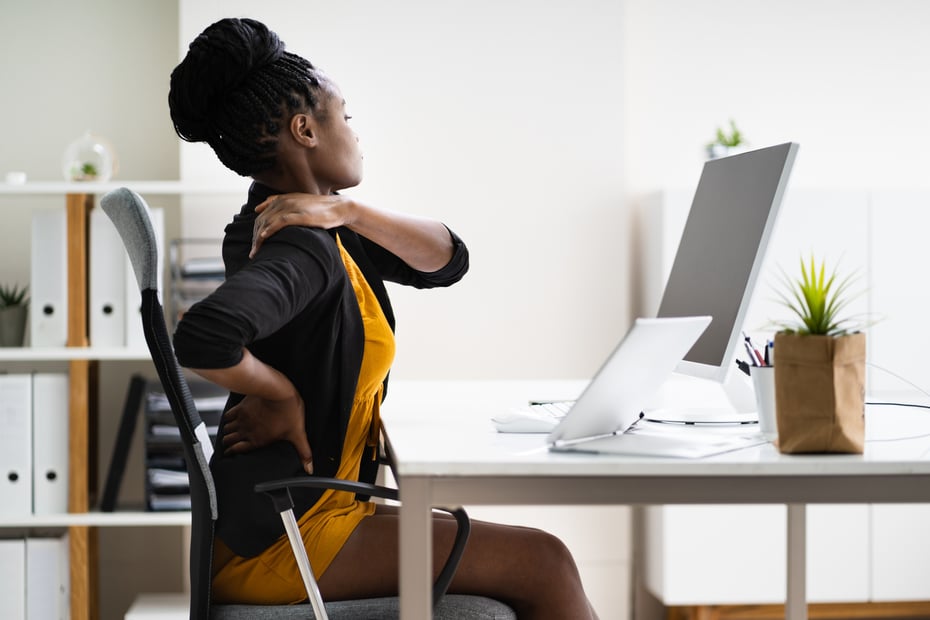 black woman stretching