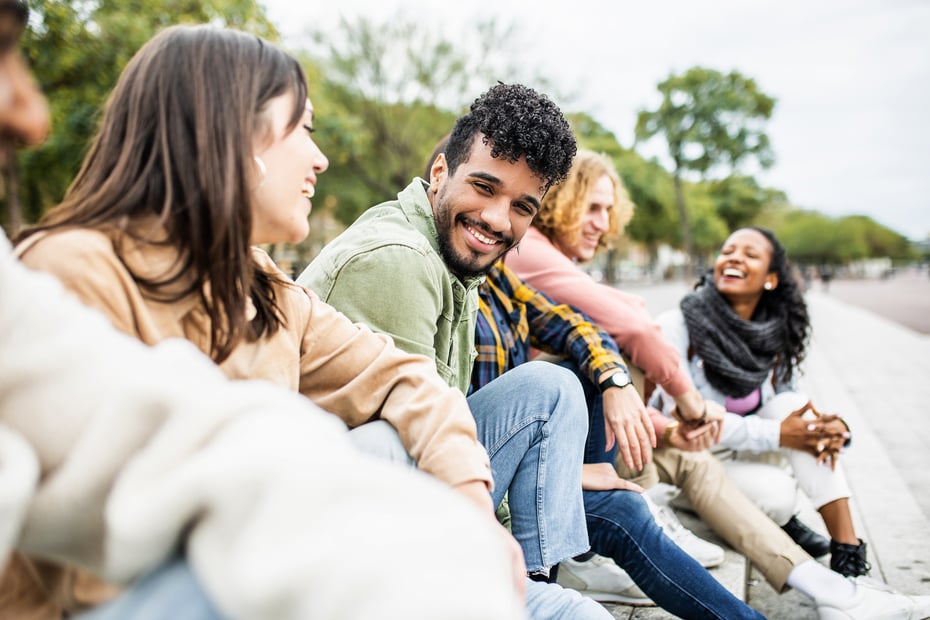 Young people hang out