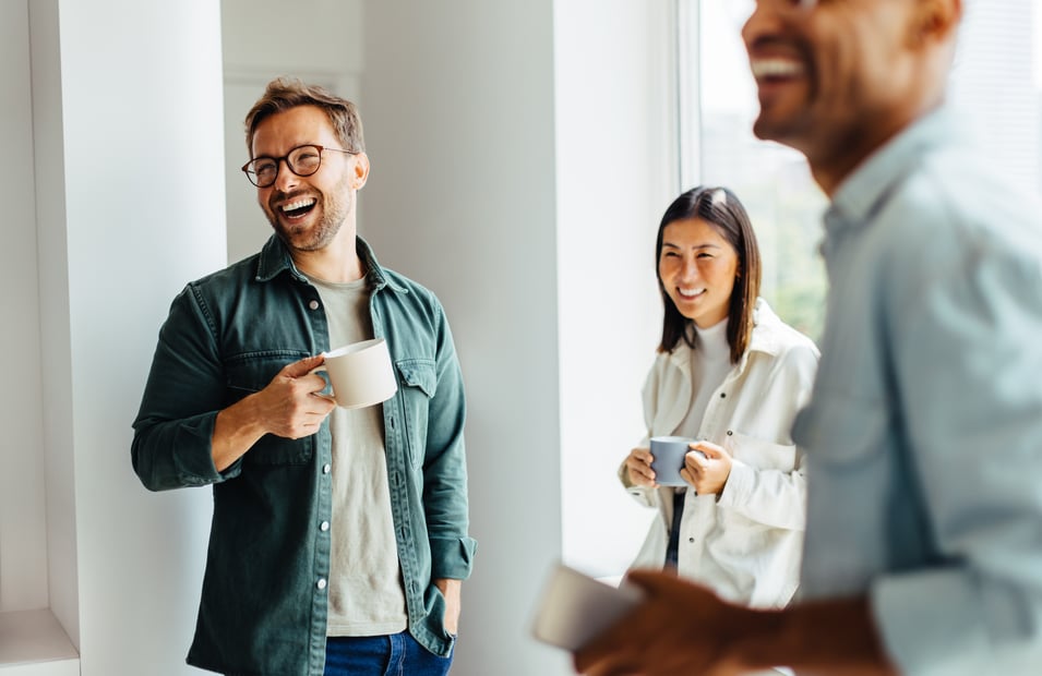 happy employees in the office