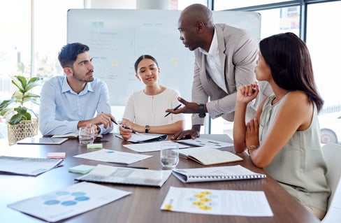 Employees in a meeting