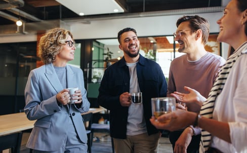 happy employees in office