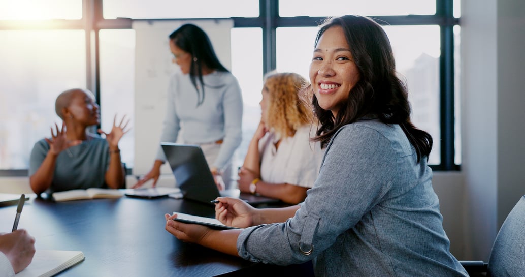 Woman employee smiling