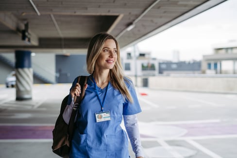 nurse going to work