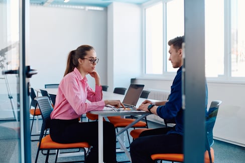 two colleagues in a meeting