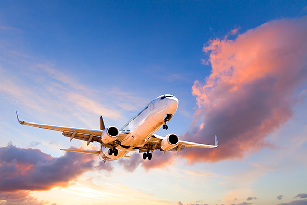 Plane and sunset